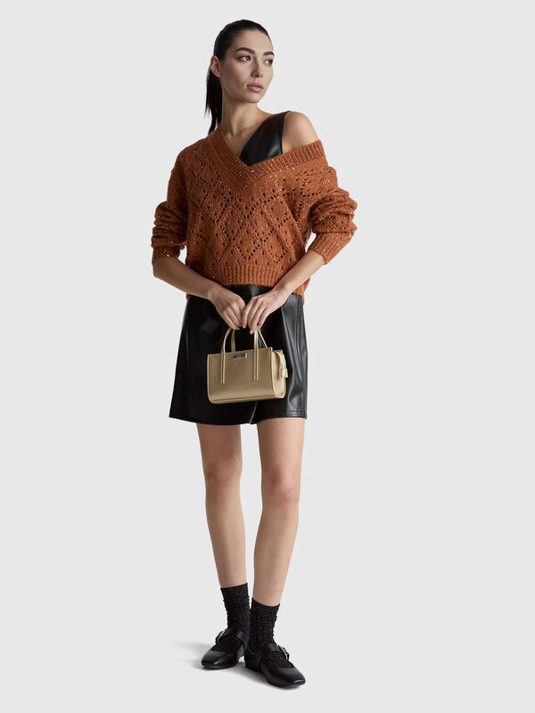 Perforated sweater with sequins Women