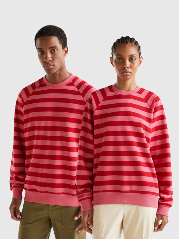 Pink and red striped sweatshirt