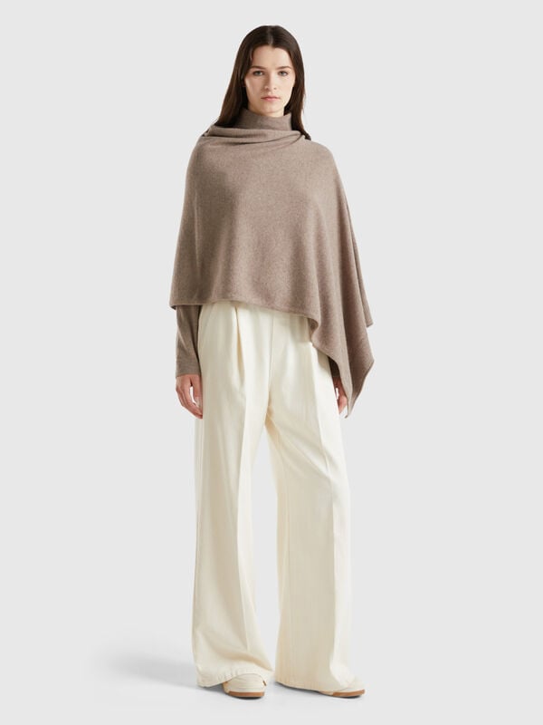 Cashmere blend poncho Women