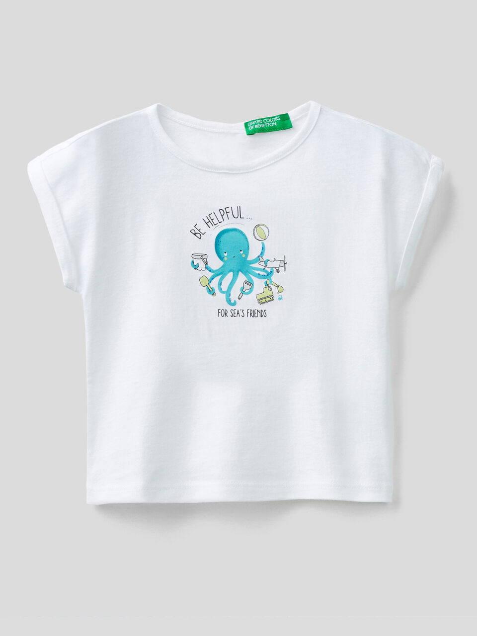T-shirt in organic cotton with print image number 1