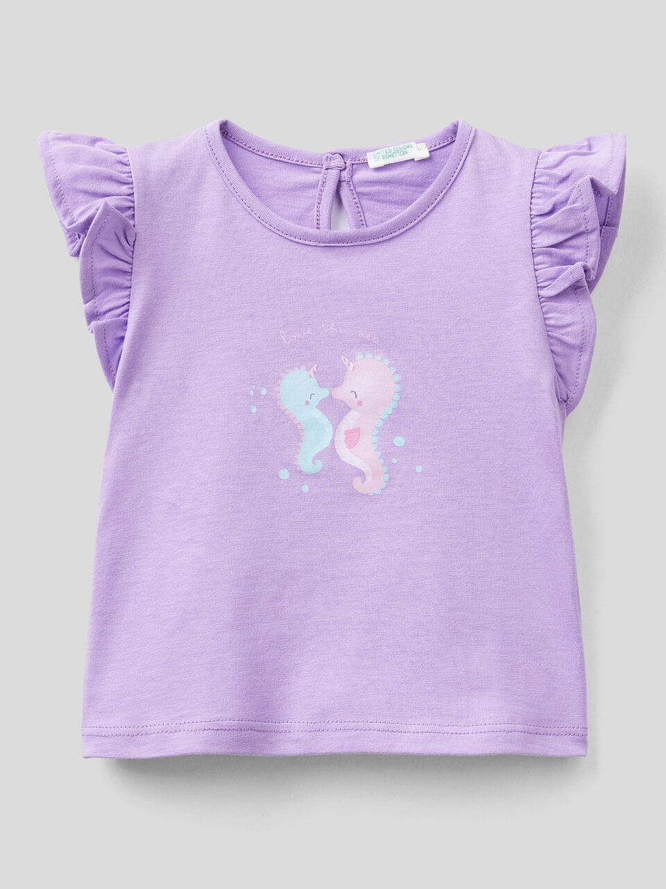T-shirt with ruffle sleeves in organic cotton image number 1