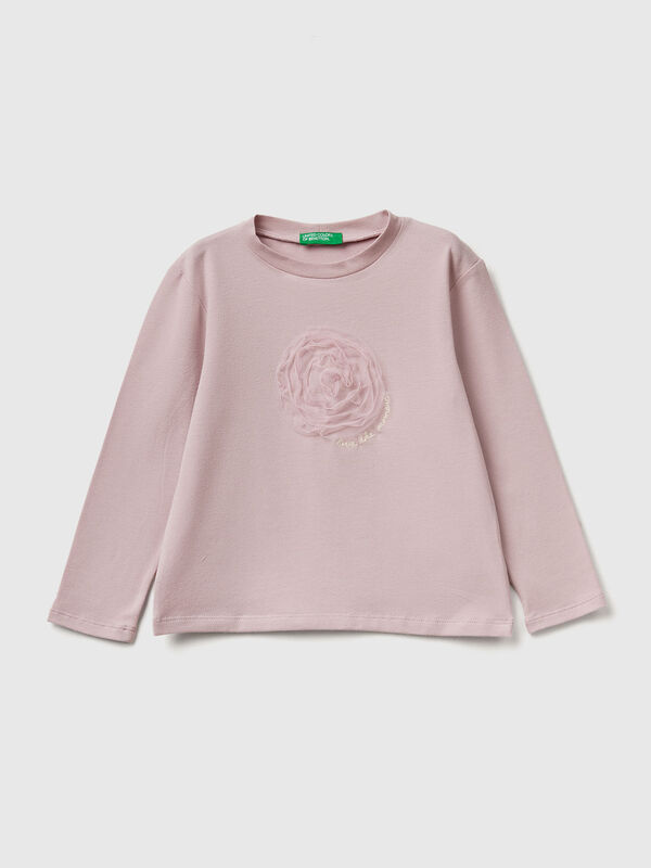 T-shirt with tulle applique Junior Girl