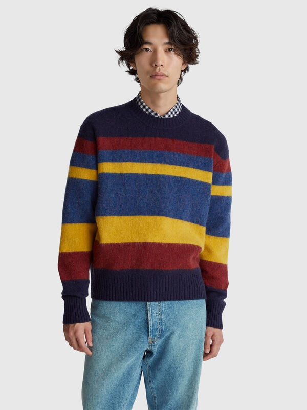 Striped sweater in Shetland wool Men