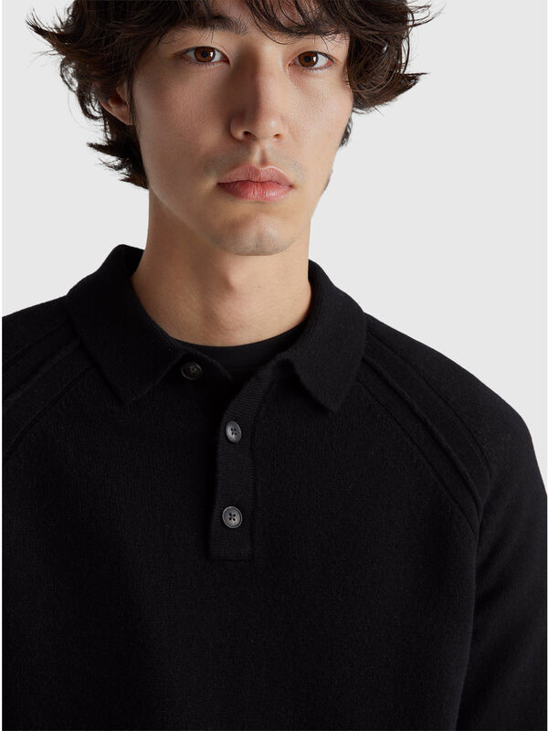 Polo in pure Merino wool Men