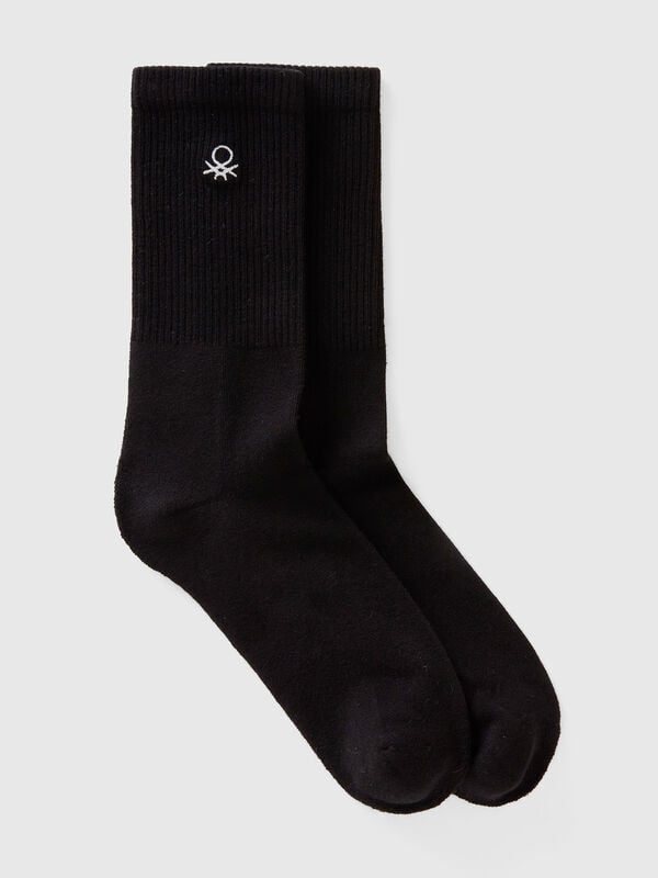 Sporty socks in cotton blend