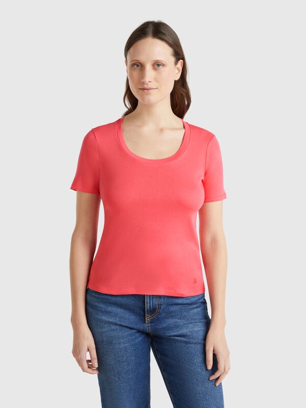 Short sleeve t-shirt in long fiber cotton Women