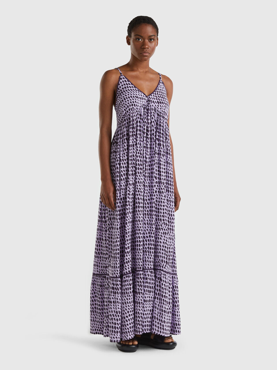 Long dress with spotted print