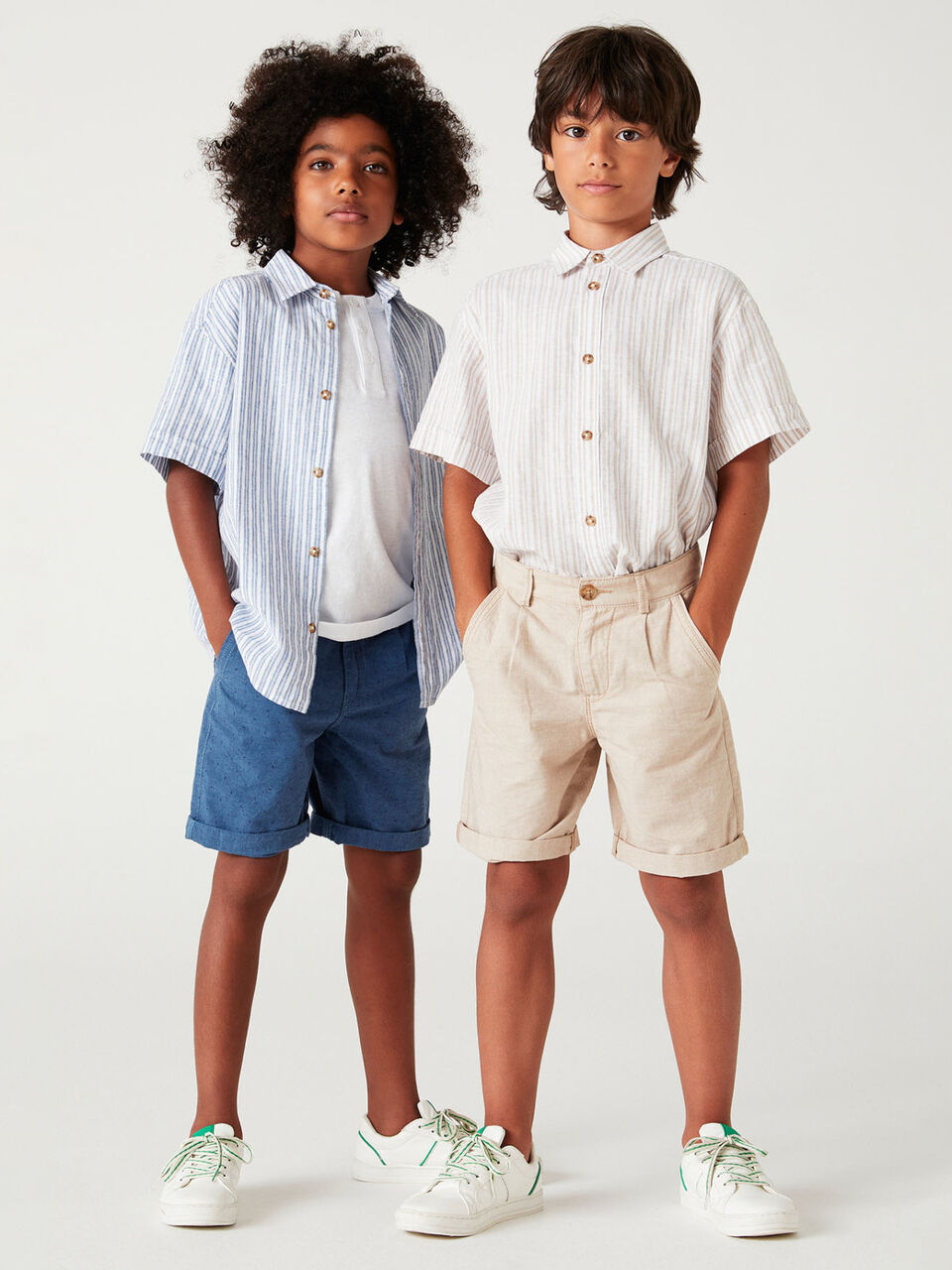 Slim fit bermudas in linen blend image number 1