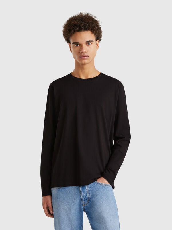 Long sleeve pure cotton t-shirt Men