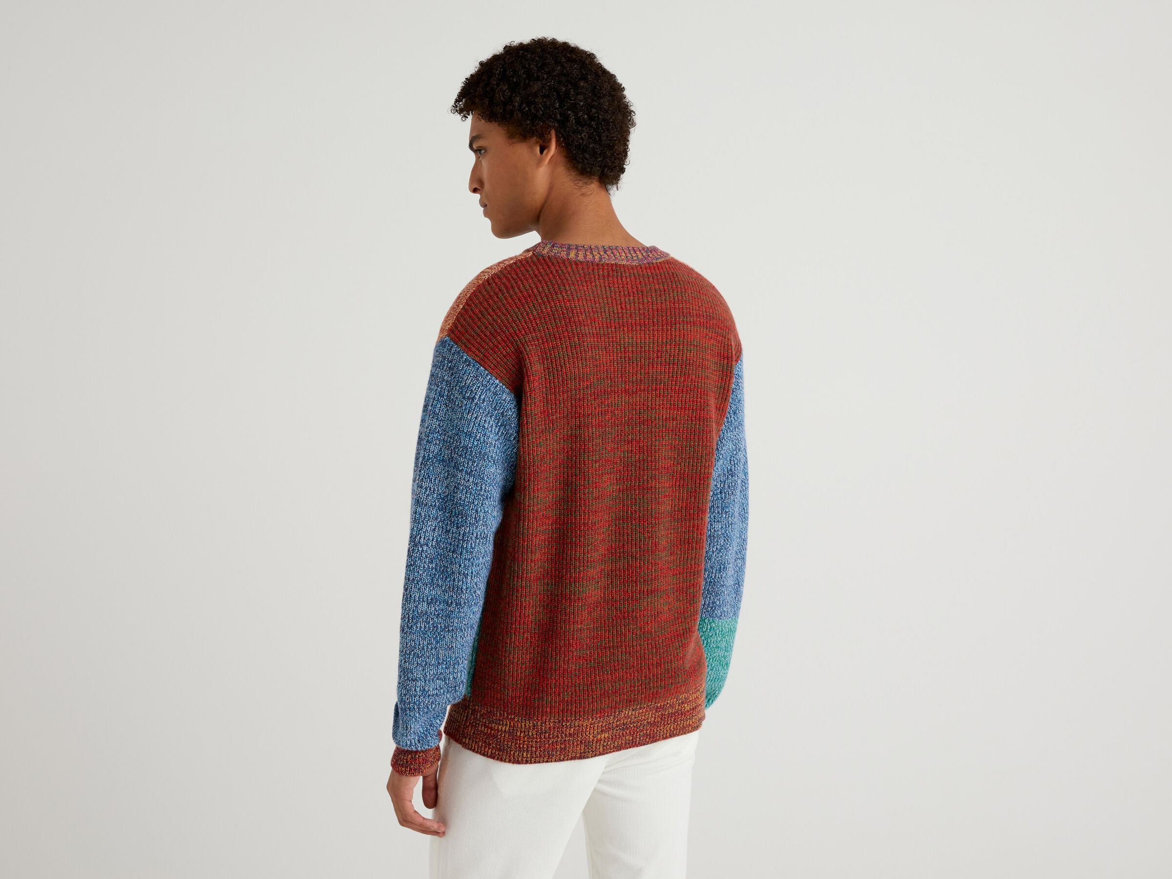 Color block sweater in cashmere blend image number 2