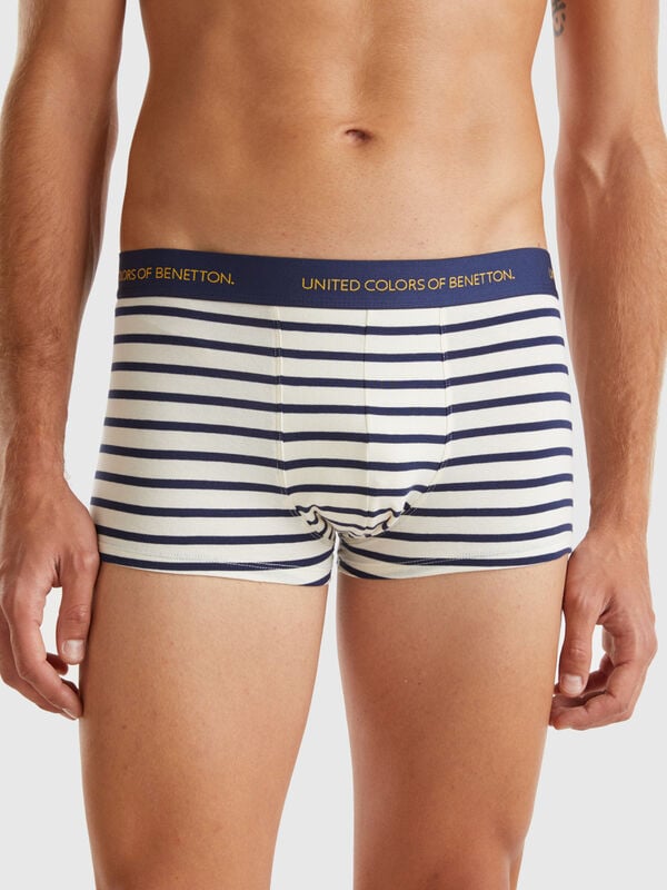 Striped boxers in stretch organic cotton Men