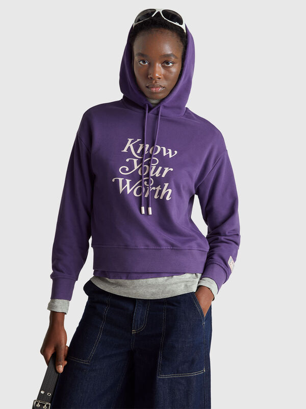 Hoodie with slogan Women