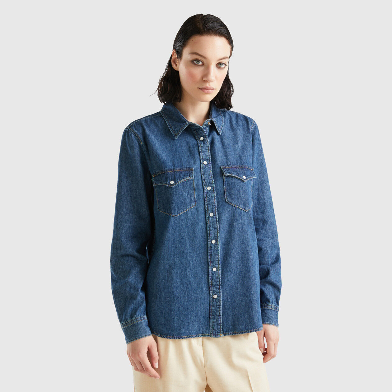 Denim clearance shirt inspo