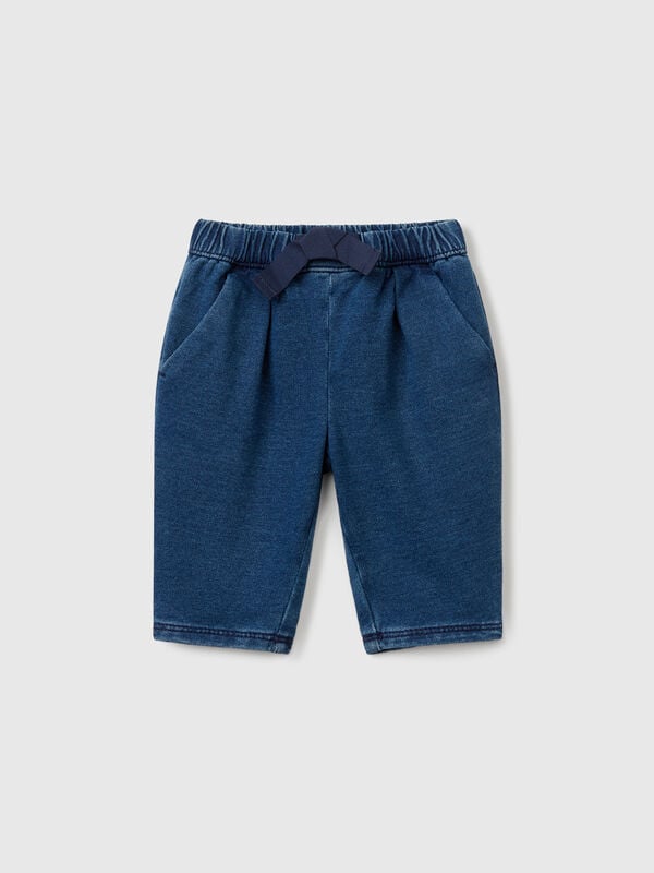Denim look trousers with drawstring New Born (0-18 months)