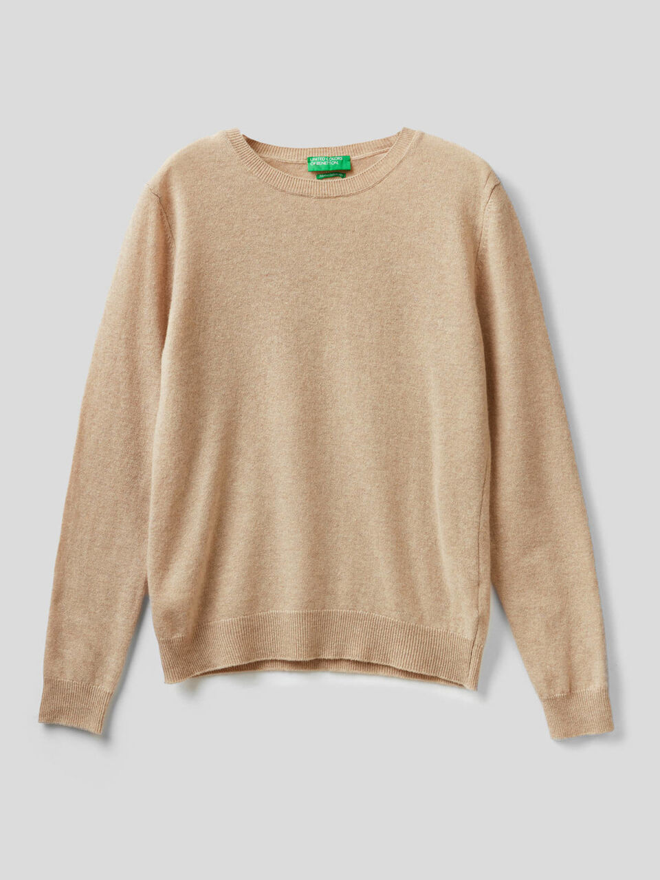 Crew neck sweater in pure virgin wool image number null
