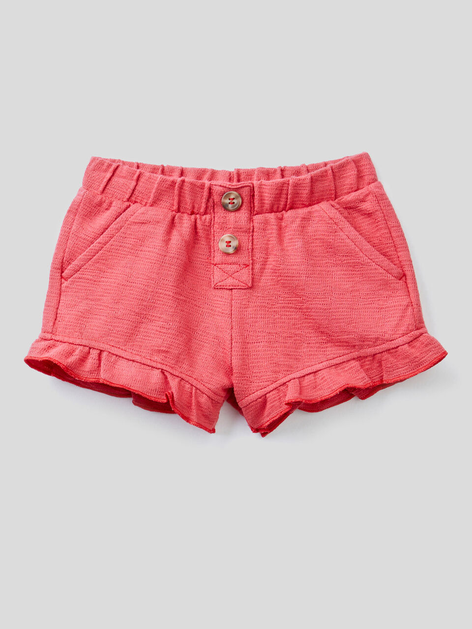 Organic cotton shorts with rouches image number 1