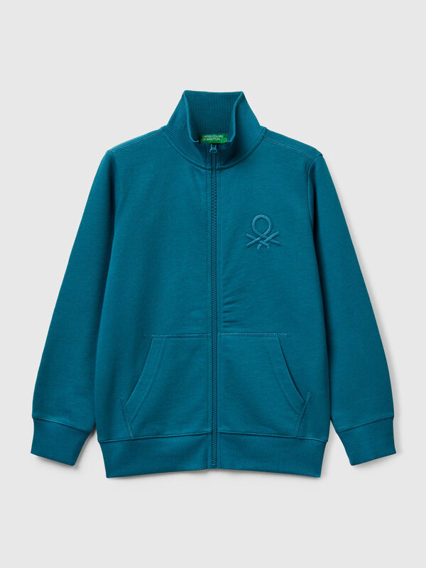 Pure cotton sweatshirt with zipper Junior Boy
