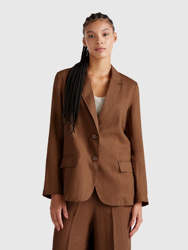 Blazer in pure linen Women