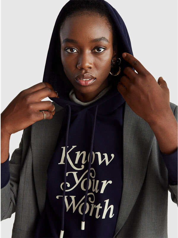 Hoodie with slogan Women