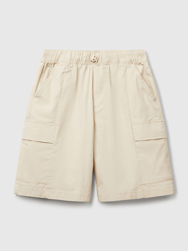 Parachute bermudas in stretch cotton Junior Boy