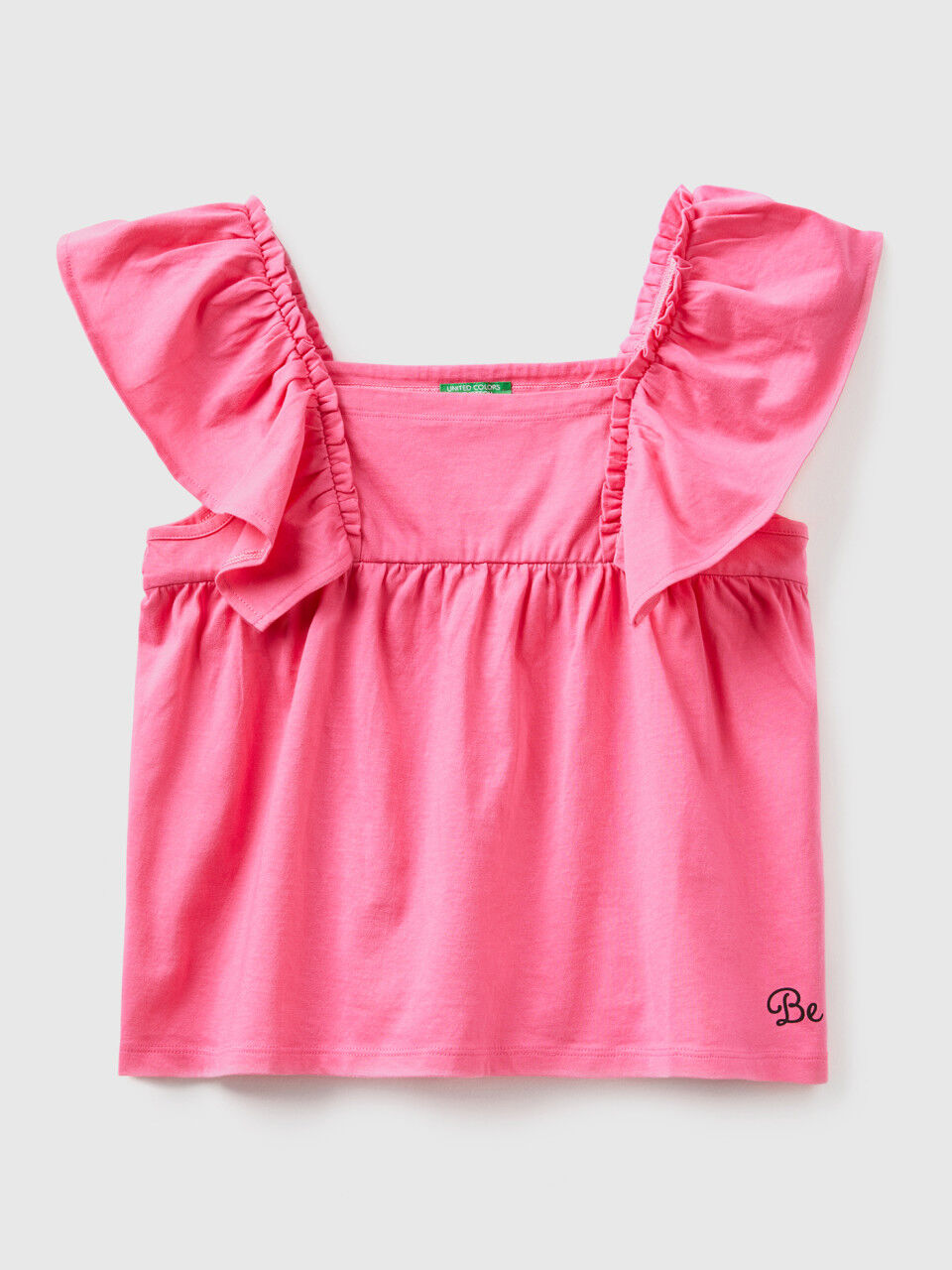 T-shirt with cap sleeves