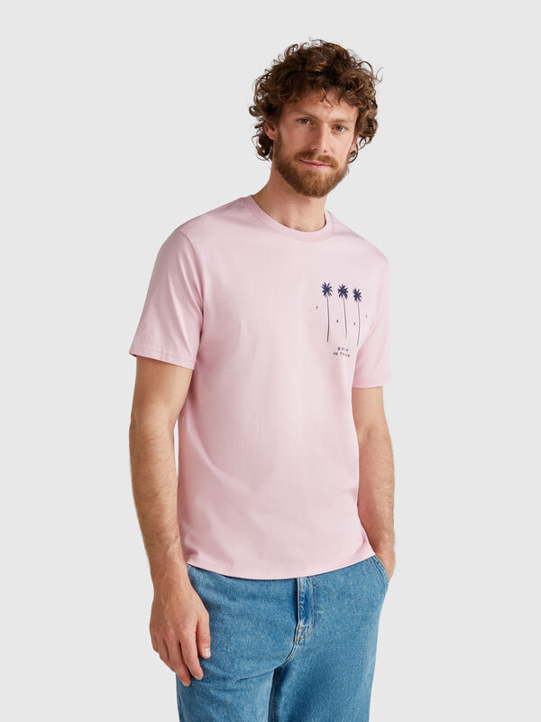 Pastel pink  t-shirt with graphic Men