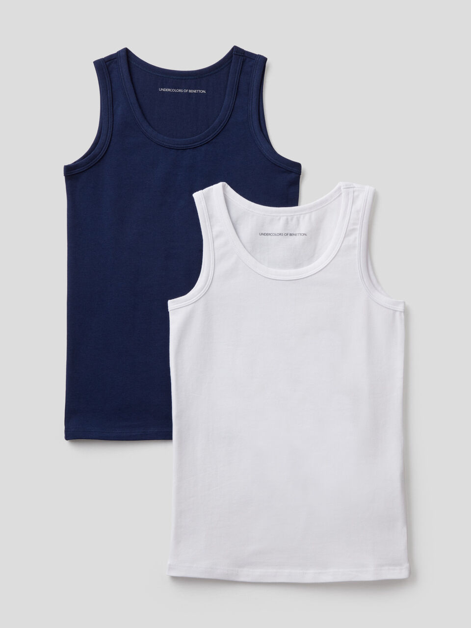 Two tank tops in stretch cotton image number 1