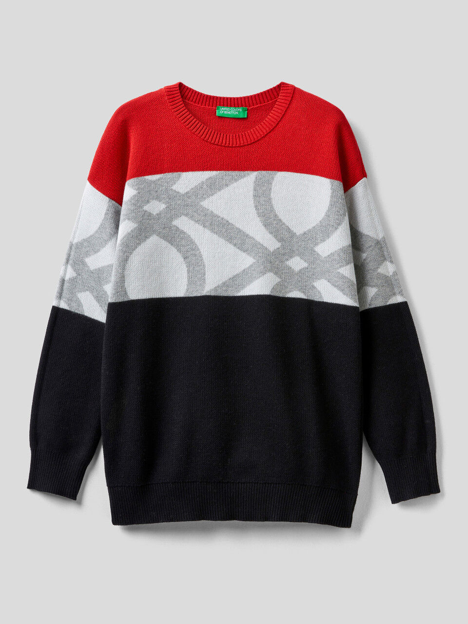 Sweater with logo inlay
