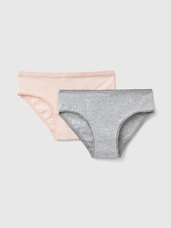 Set of two pairs of underwear in stretch cotton Junior Girl