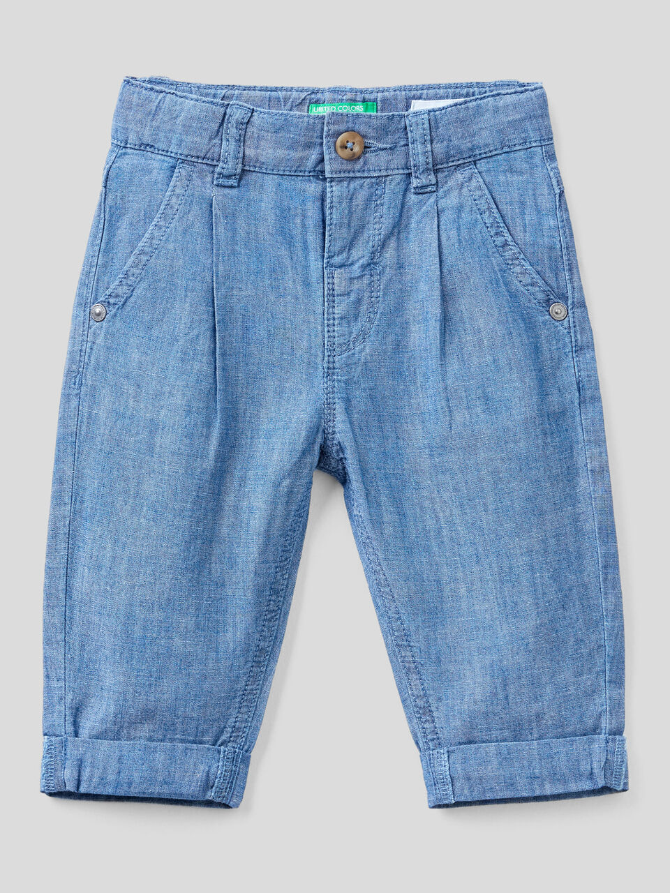 Carrot fit trousers in linen blend image number 1