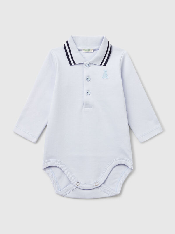Polo bodysuit in cotton New Born (0-18 months)