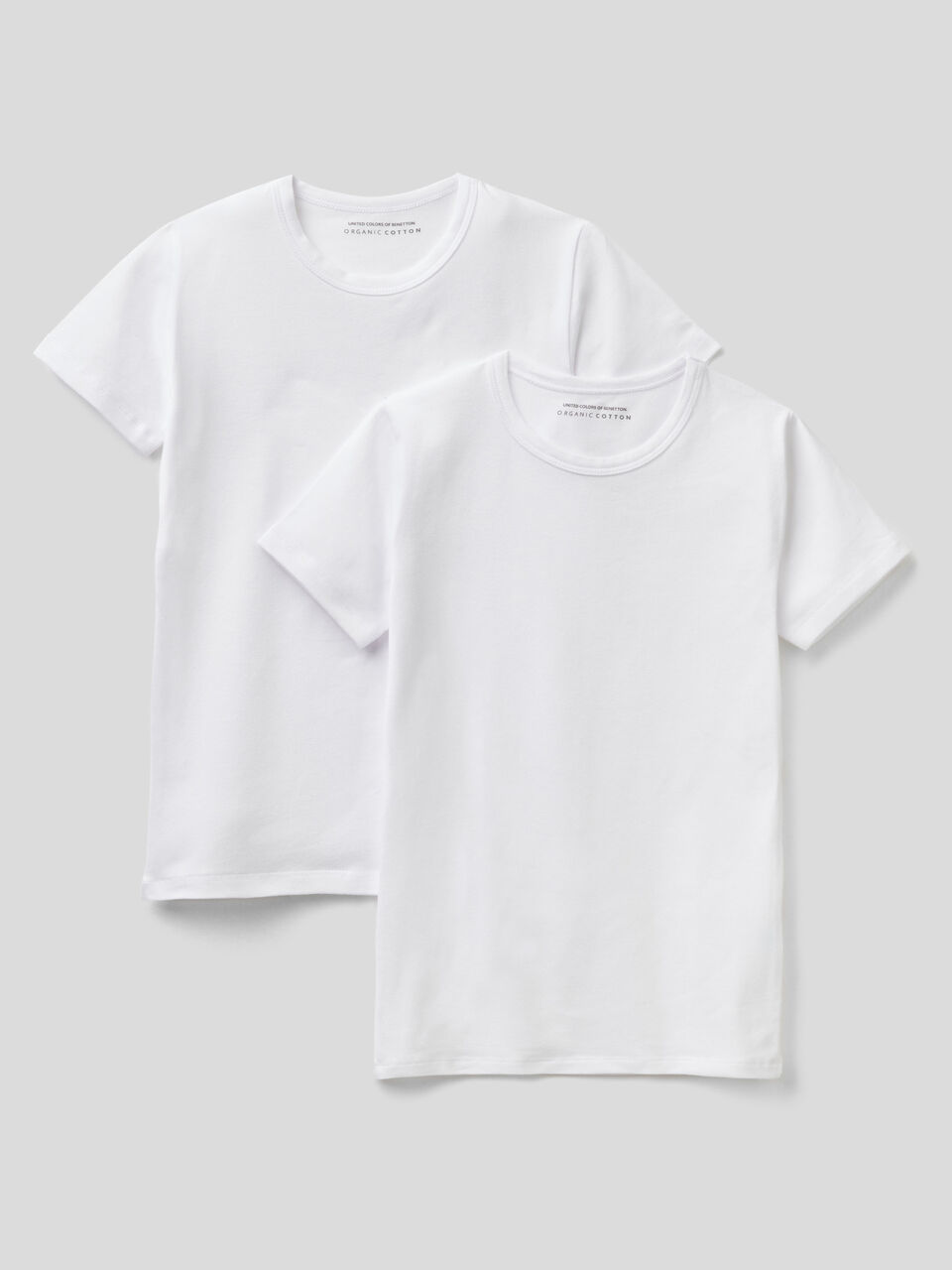 Two white t-shirts in organic stretch cotton image number 1