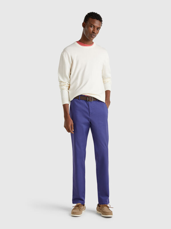 Slim fit chinos in stretch cotton Men