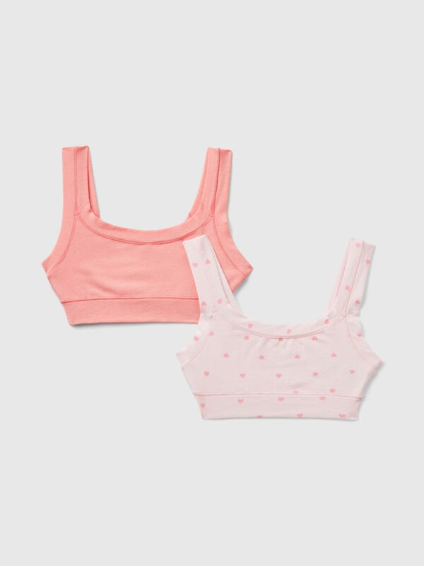 Two bras in super stretch organic cotton blend Junior Girl