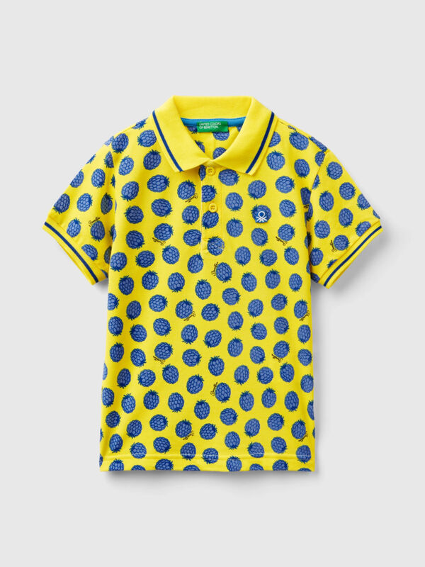 Yellow polo shirt with blackberry pattern Junior Boy
