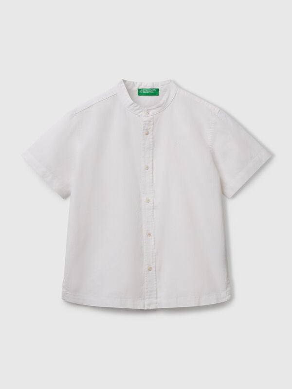 Short sleeve Mandarin collar shirt  Junior Boy