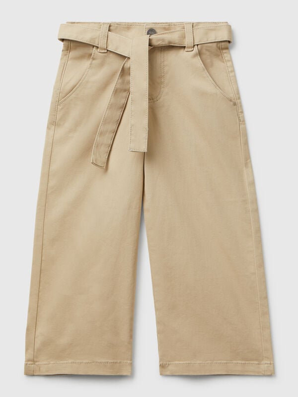 Wide fit trousers with sash Junior Girl
