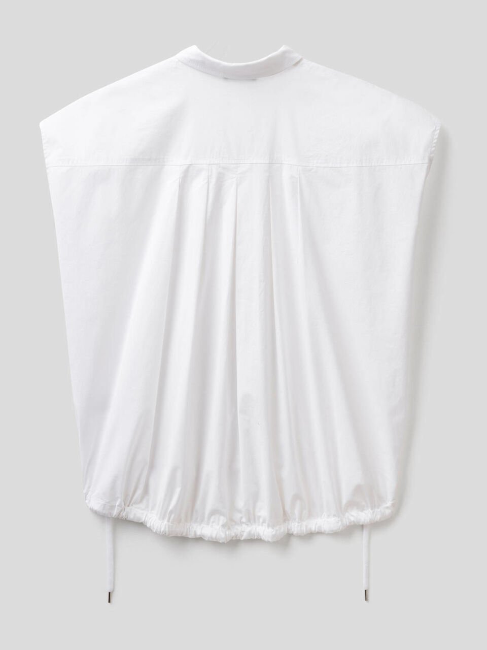 Blouse in stretch cotton with drawstring image number 2
