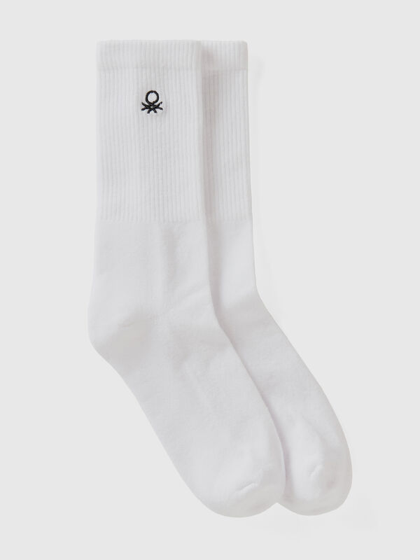 Sporty socks in cotton blend