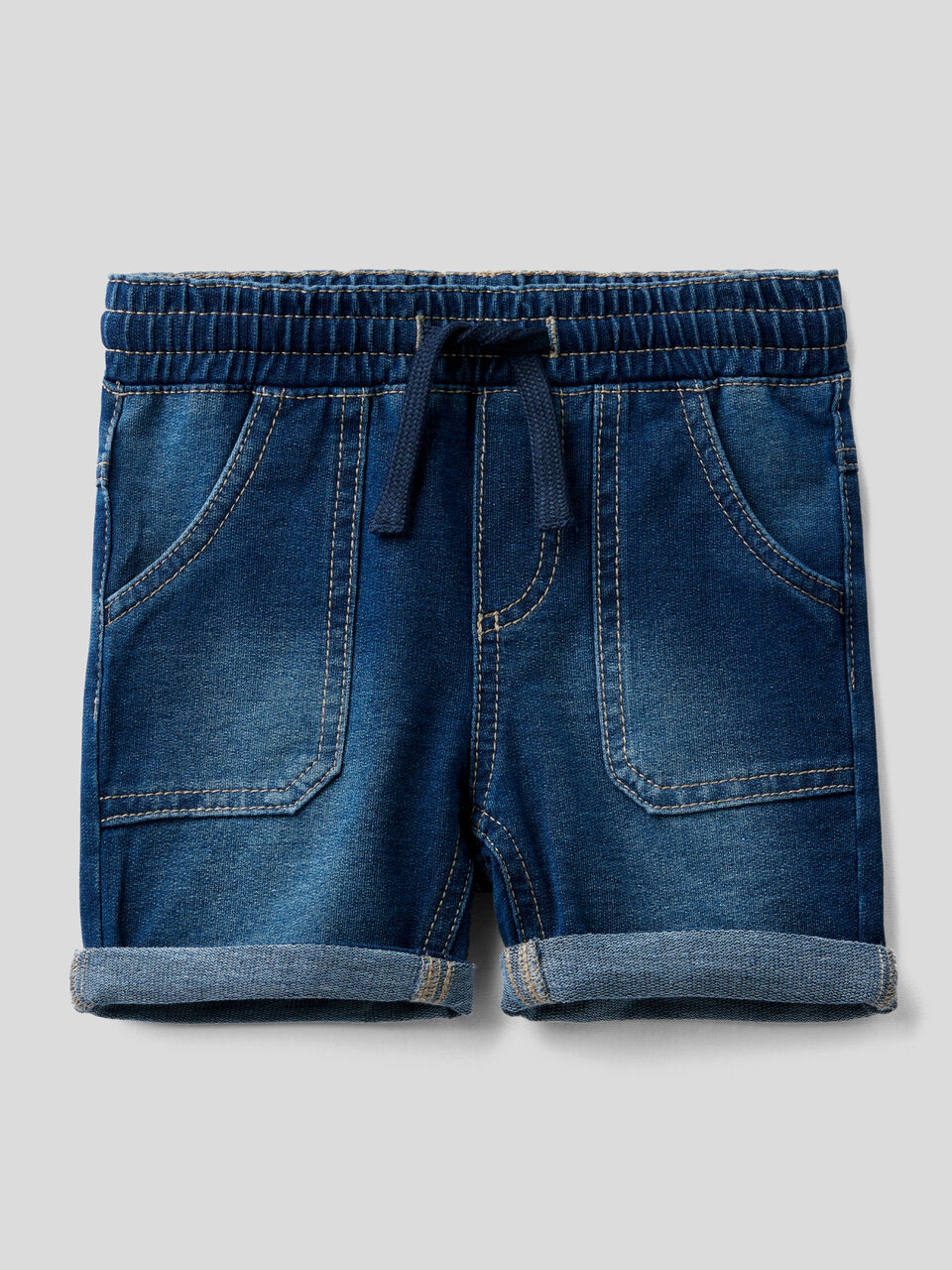 Denim look sweat shorts image number 1