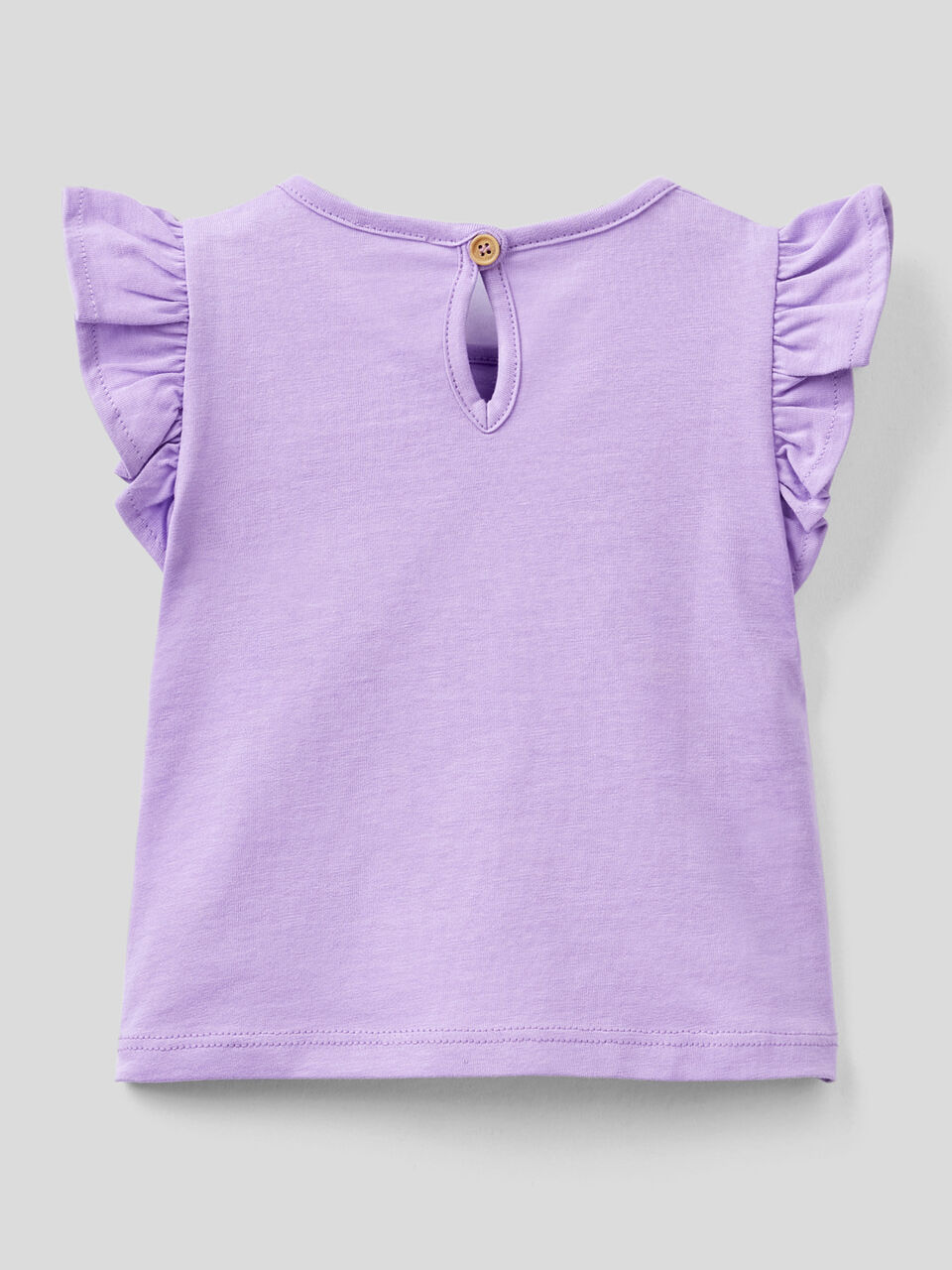 T-shirt with ruffle sleeves in organic cotton image number 2