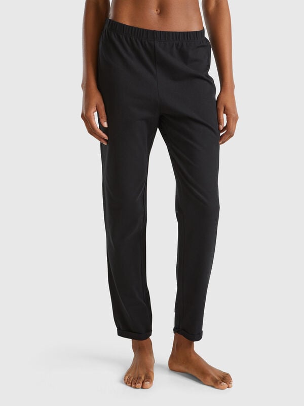 Trousers in warm stretch cotton Women