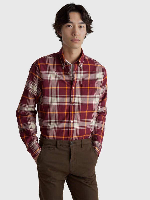 Flannel button-down shirt Men