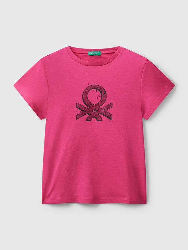 T-shirt with glittery logo Junior Girl