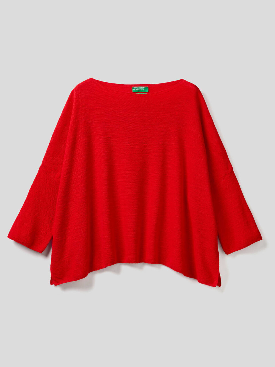 Knit sweater with boat neck image number null