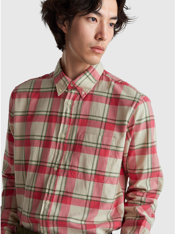 Flannel button-down shirt Men