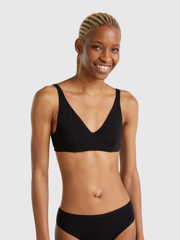 Bra with underwire in stretch cotton Women