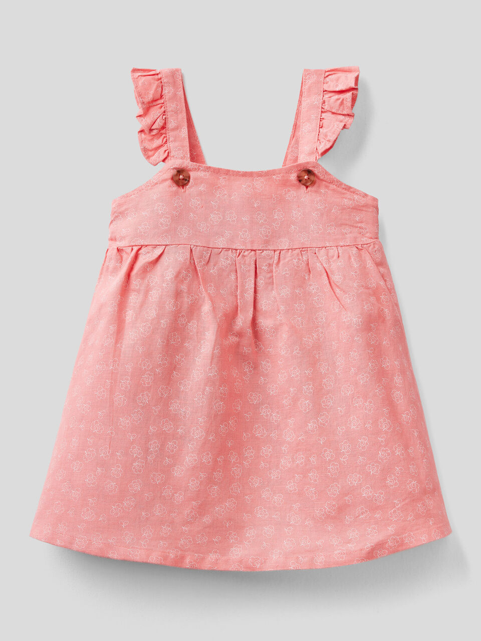 Patterned dress in linen blend image number 1
