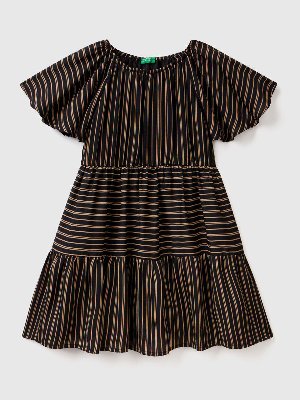Striped dress with flounces