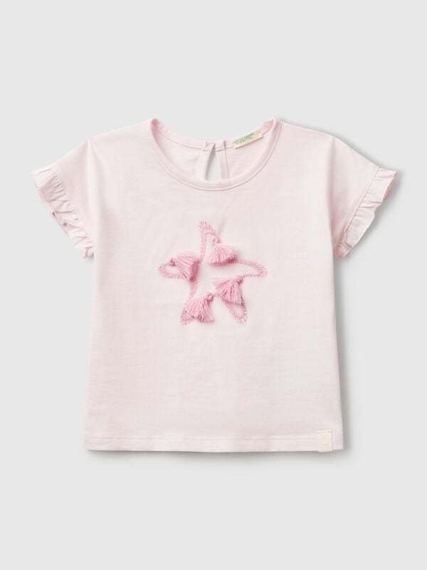 T-shirt with embroidery and tassels New Born (0-18 months)